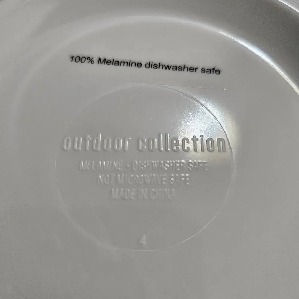 Set of 4 Tropical Pineapple Melamine Bowls Outdoor Collection Dishwasher Safe